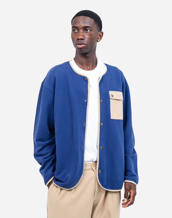 Sweat boutonné Okina bleu outremer