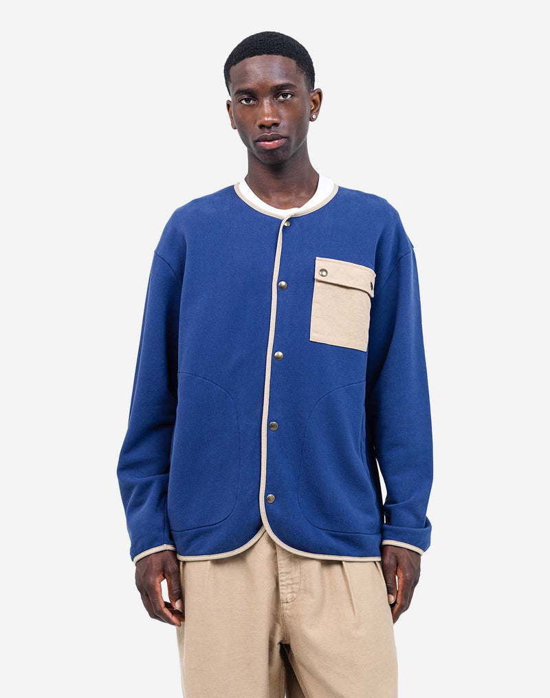 Sweat boutonné Okina bleu outremer