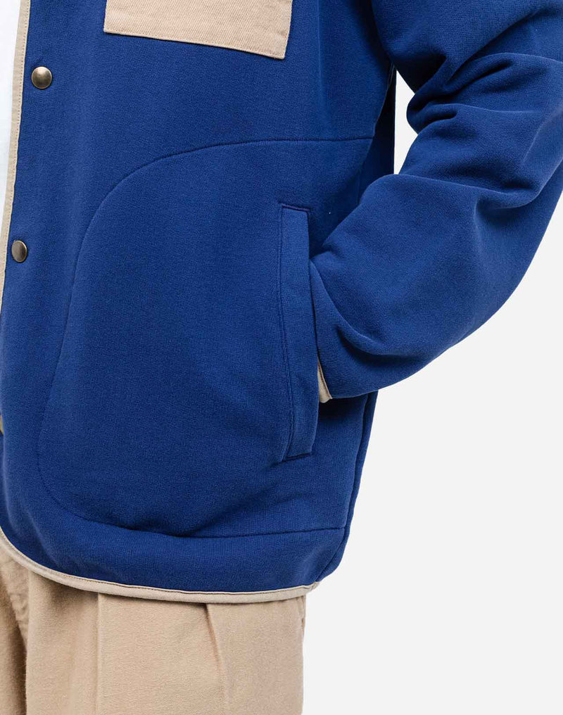 Sweat boutonné Okina bleu outremer
