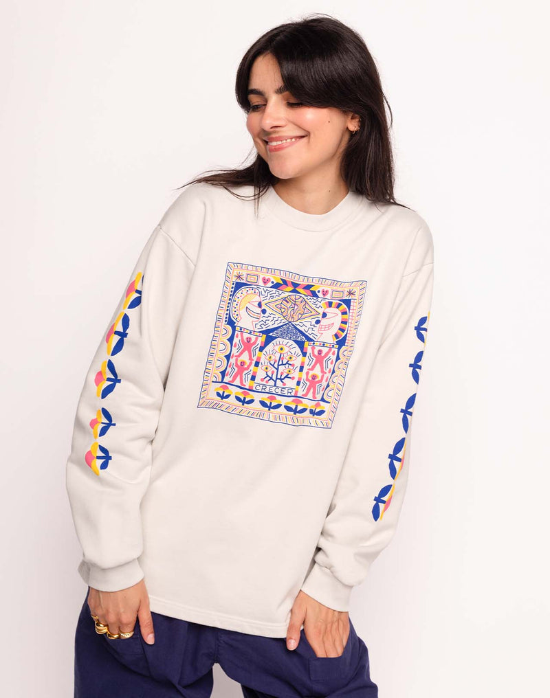Sweat Evolve Gris Perle en coton bio GOTS – OLOW