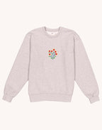 Sweat Happy Flower Gris Chiné en coton bio GOTS – OLOW