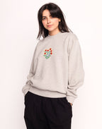 Sweat Happy Flower Gris Chiné en coton bio GOTS – OLOW