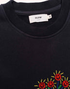 Sweat Happy Flower Noir Carbone en coton bio GOTS – OLOW