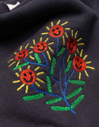 Sweat Happy Flower Noir Carbone en coton bio GOTS – OLOW