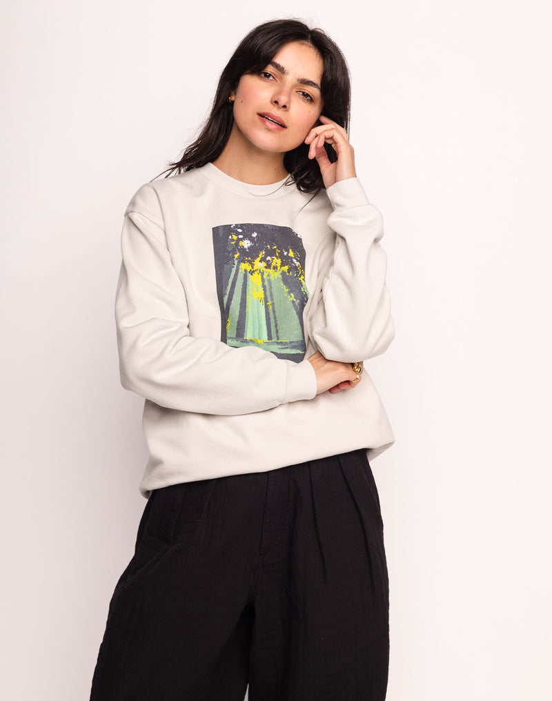 Sweat Komorebi Gris Perle en coton bio GOTS – OLOW