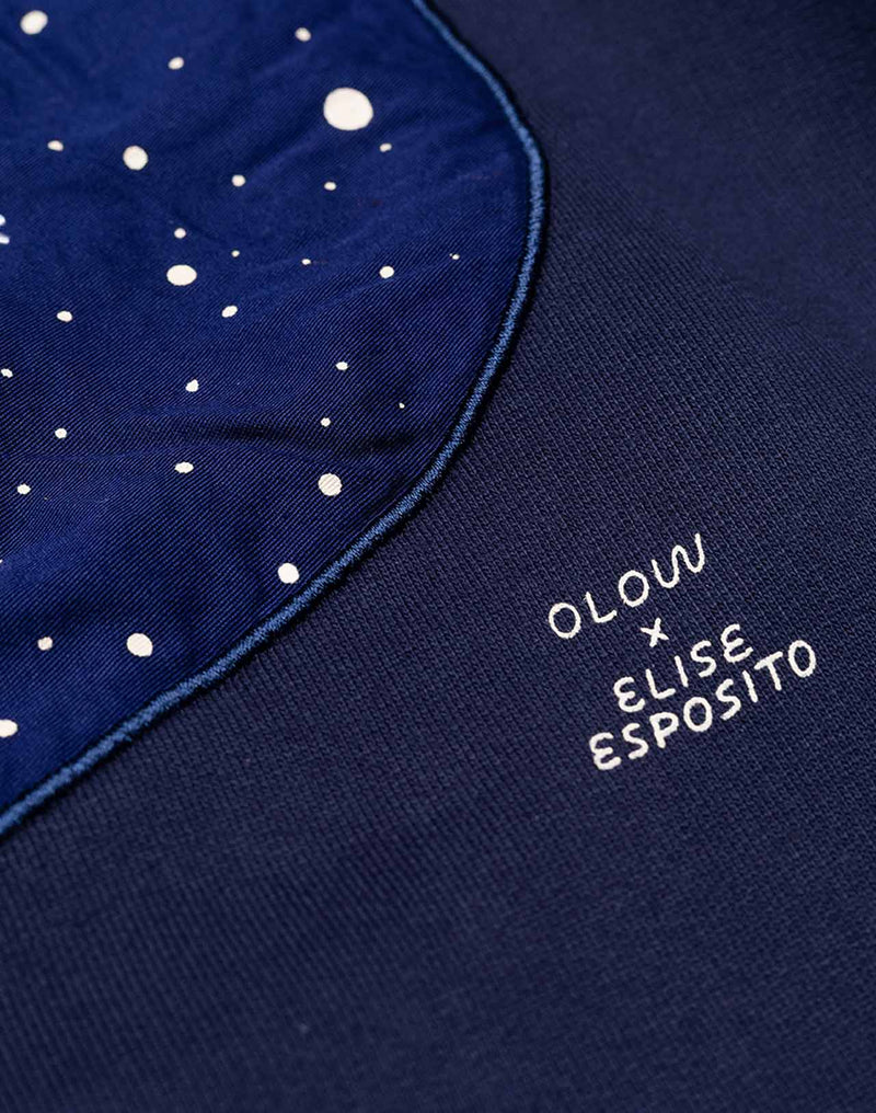Sweat Lost Track Bleu Dusk en coton bio GOTS – OLOW