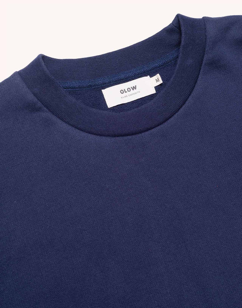 Sweat Lost Track Bleu Dusk en coton bio GOTS – OLOW