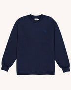 Sweat Lost Track Bleu Dusk en coton bio GOTS – OLOW