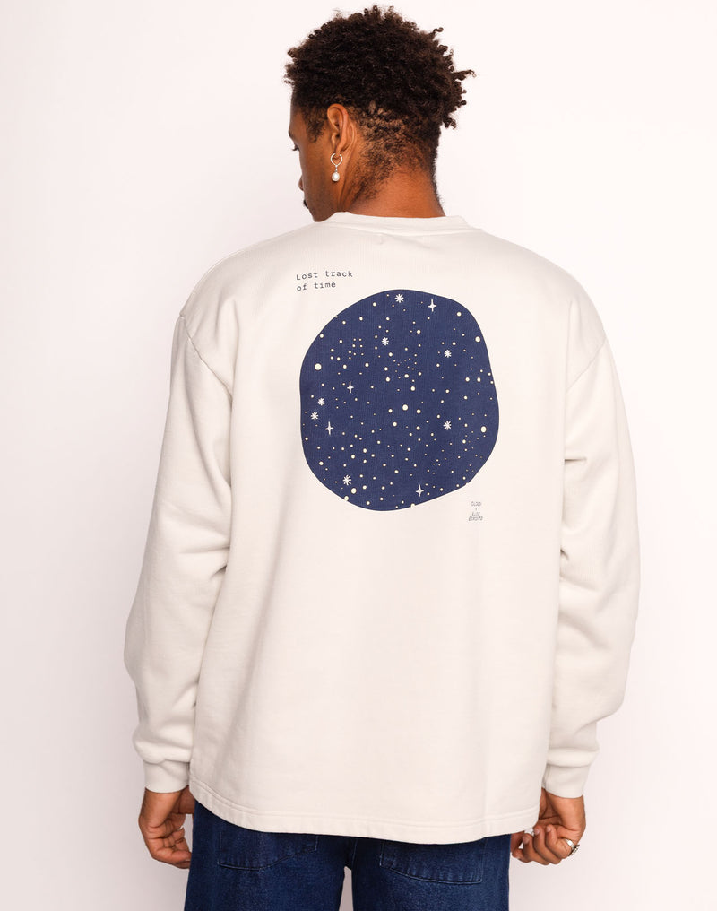 Sweat Lost Track Gris Perle en coton bio GOTS – OLOW