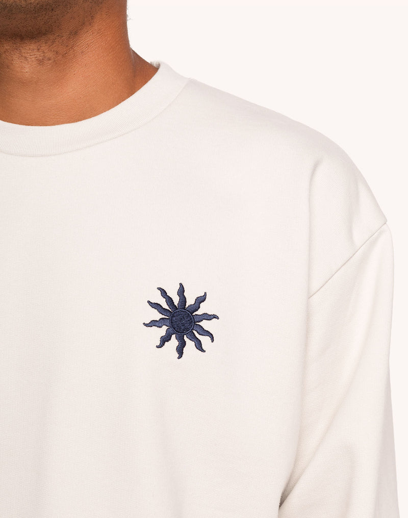 Sweat Lost Track Gris Perle en coton bio GOTS – OLOW