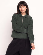 Sweat Manso Vert Mélèze en velours de coton – OLOW