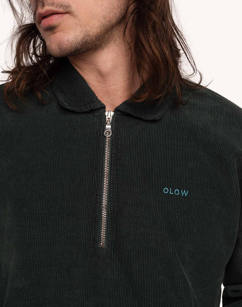 Sweat Manso Vert Mélèze en velours de coton – OLOW