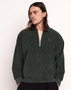 Sweat Manso Vert Mélèze en velours de coton – OLOW