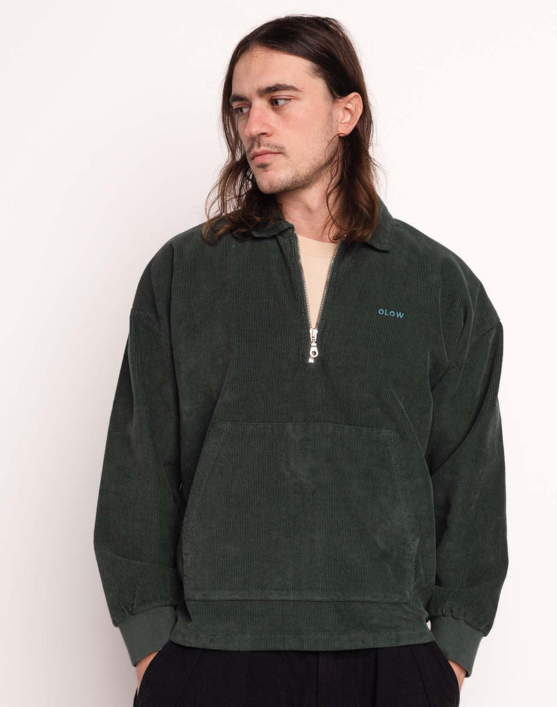 Sweat Manso Vert Mélèze en velours de coton – OLOW