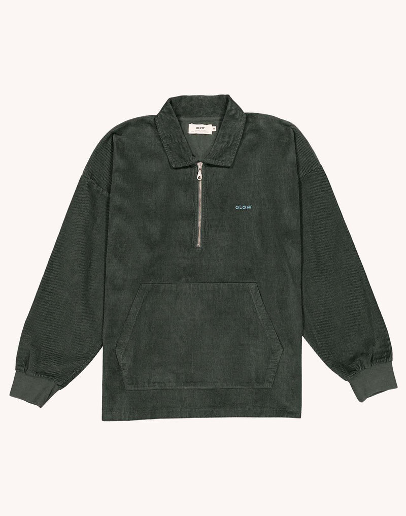 Sweat Manso Vert Mélèze en velours de coton – OLOW