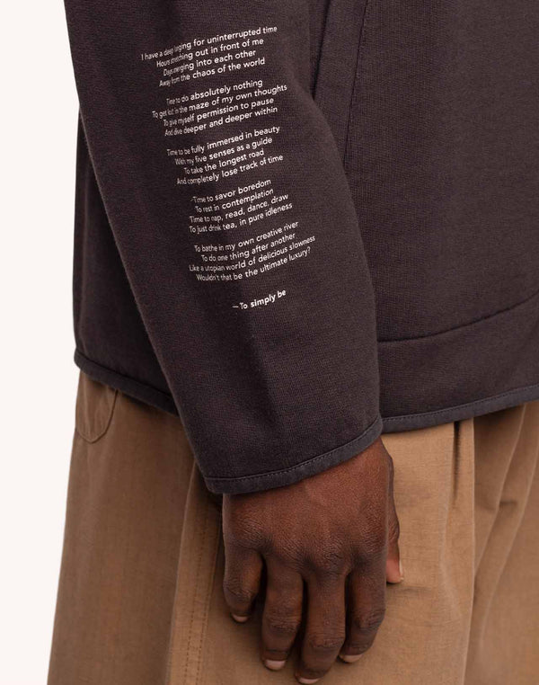 Sweat Okina To Simply Be Noir Carbone en coton bio GOTS – OLOW
