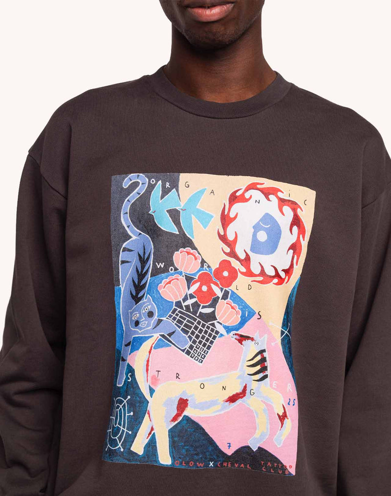 Sweat Organic World Noir Carbone en coton bio GOTS – OLOW