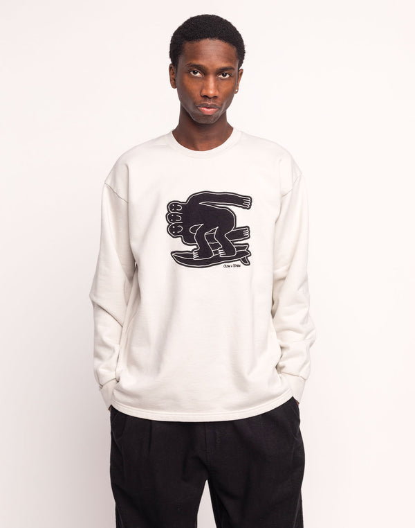 Sweat Point Break Gris Perle en coton bio GOTS – OLOW