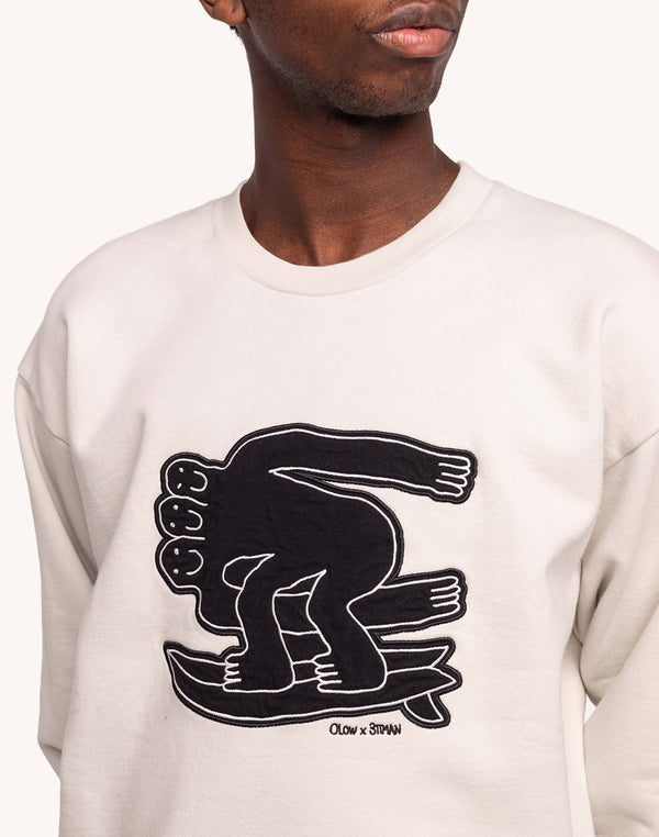 Sweat Point Break Gris Perle en coton bio GOTS – OLOW