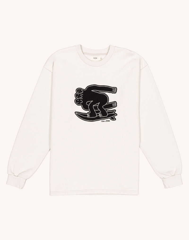 Sweat Point Break Gris Perle en coton bio GOTS – OLOW