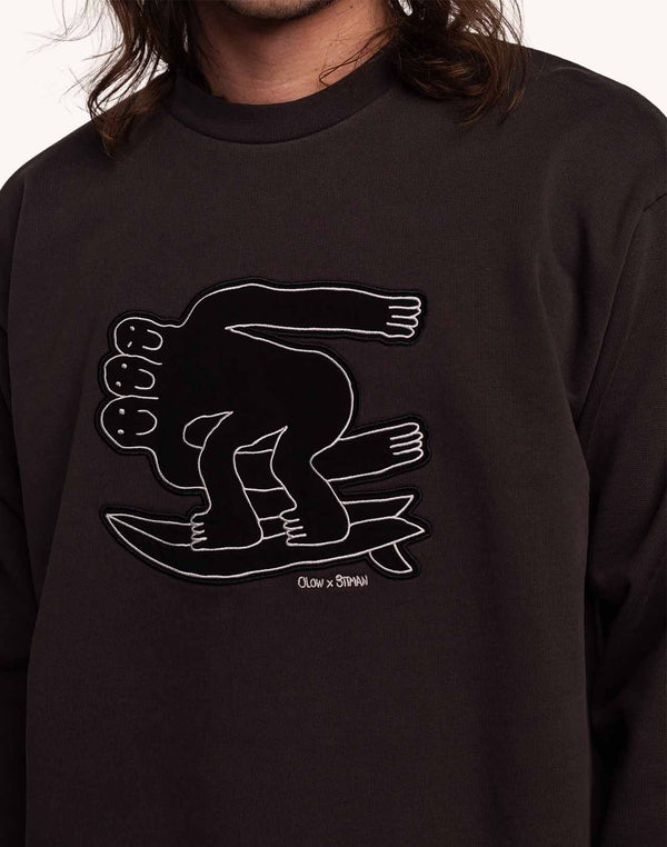 Sweat Point Break Noir Carbone en coton bio GOTS – OLOW