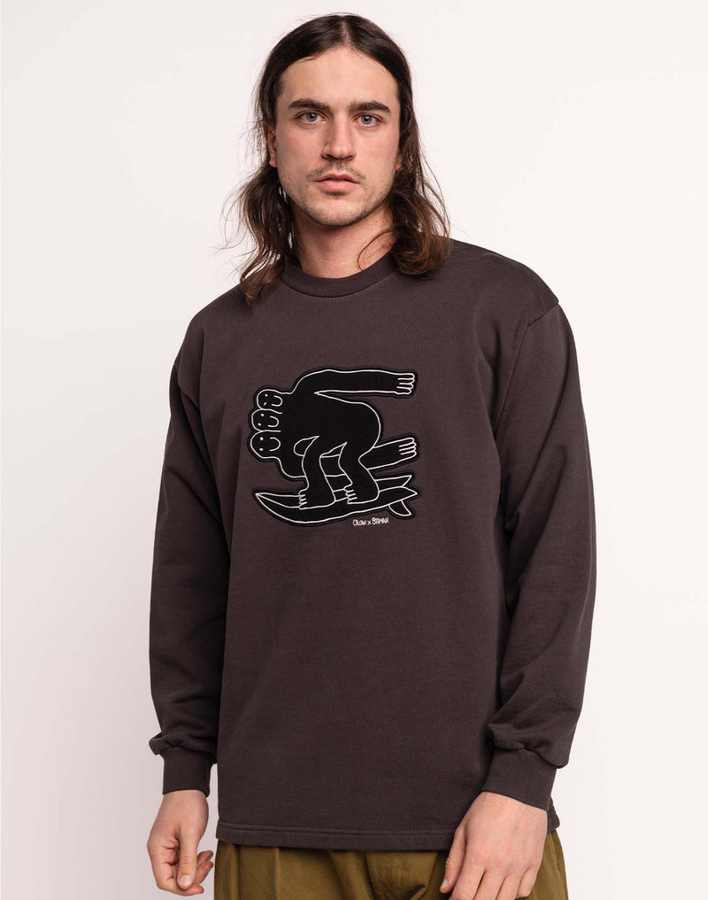 Sweat Point Break Noir Carbone en coton bio GOTS – OLOW