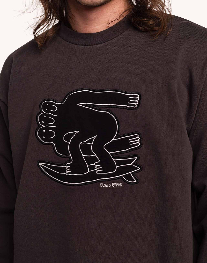 Sweat Point Break Noir Carbone en coton bio GOTS – OLOW