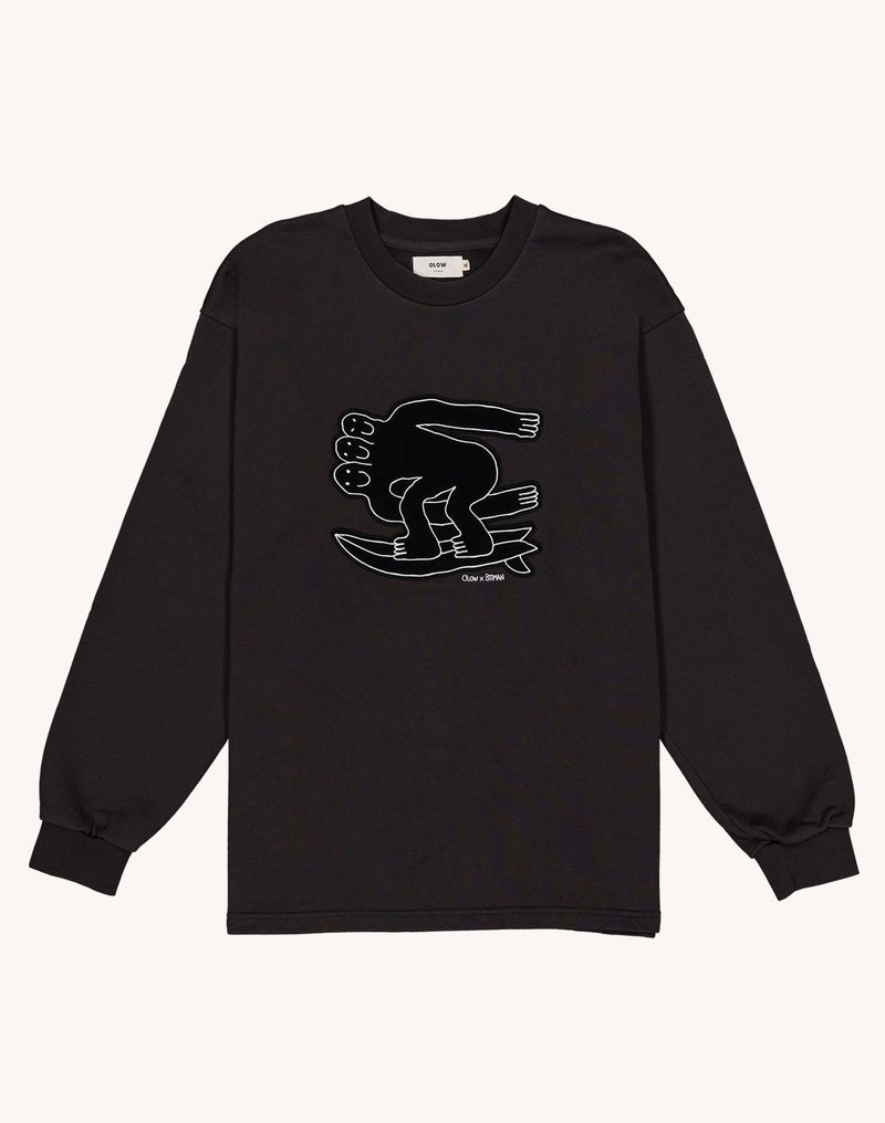 Sweat Point Break Noir Carbone en coton bio GOTS – OLOW