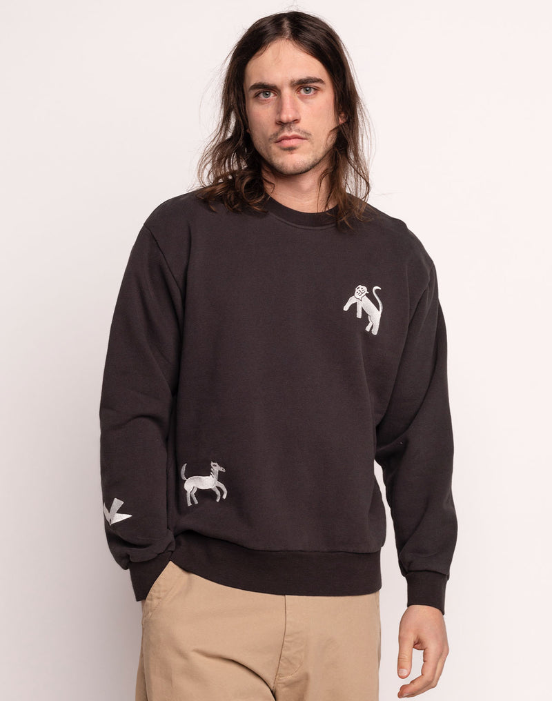 Sweat Wild Noir Carbone en coton bio GOTS – OLOW