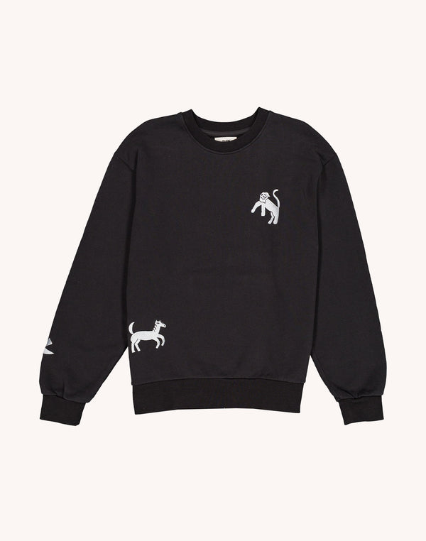Sweat Wild Noir Carbone en coton bio GOTS – OLOW