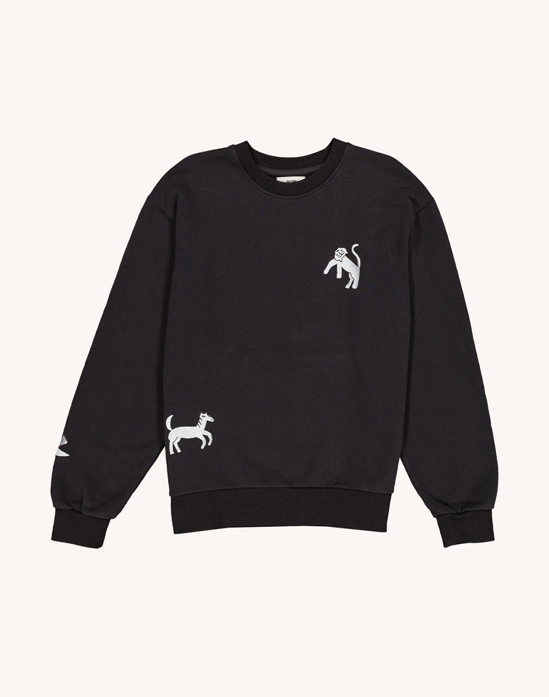 Sweat Wild Noir Carbone en coton bio GOTS – OLOW