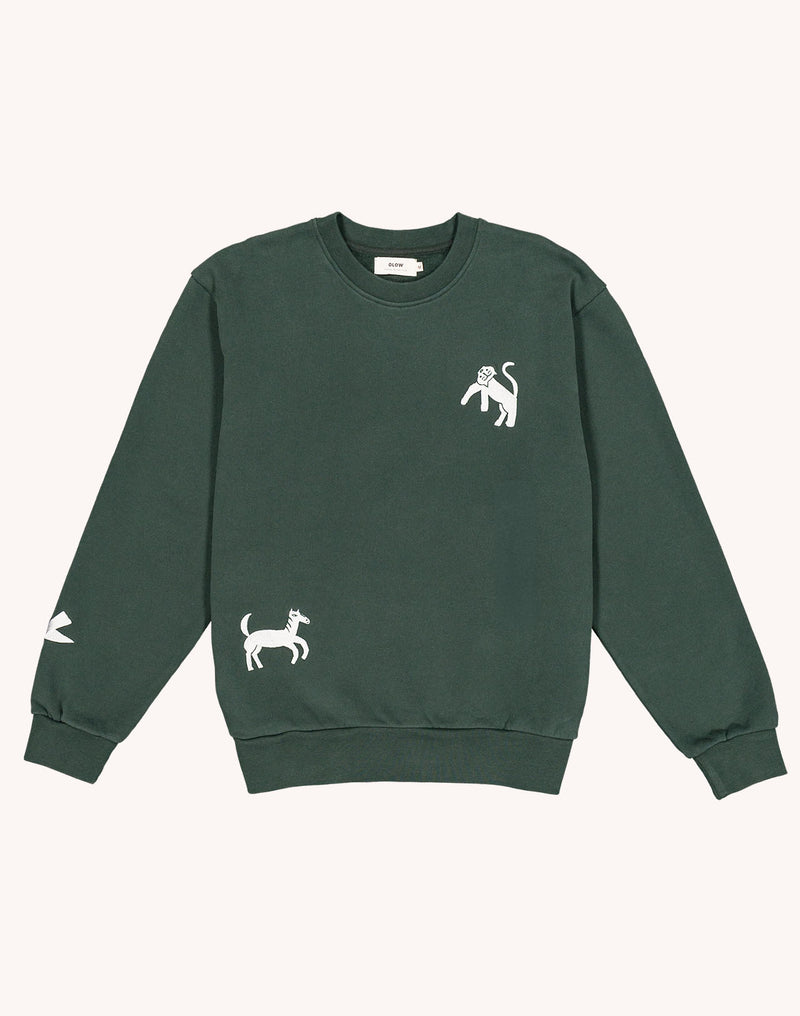 Sweat Wild Vert Mélèze en coton bio GOTS – OLOW