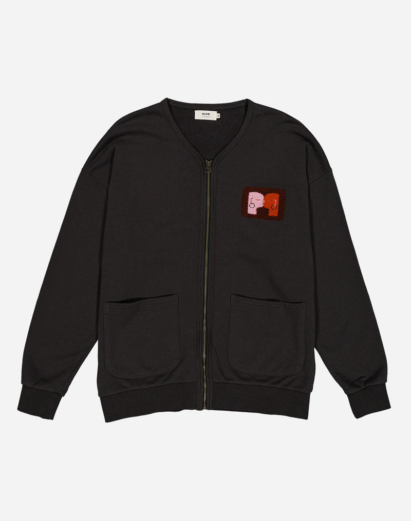 Sweat zippé Kigo Kiss noir carbone