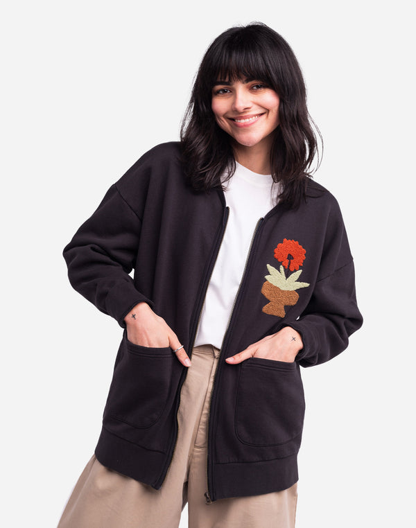 Sweat zippé Kigo noir carbone