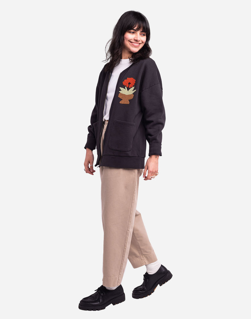 Sweat zippé Kigo noir carbone