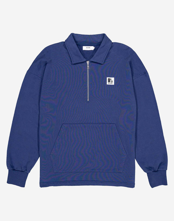 Sweat zippé Manso bleu outremer