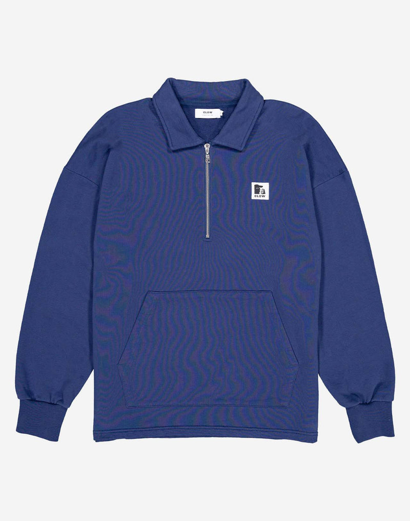 Sweat zippé Manso bleu outremer