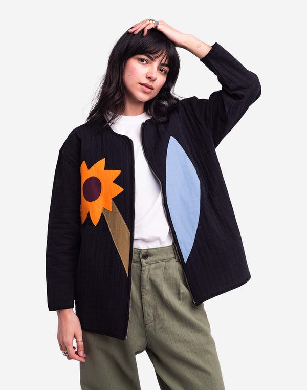 Sweat zippé Ostara noir carbone