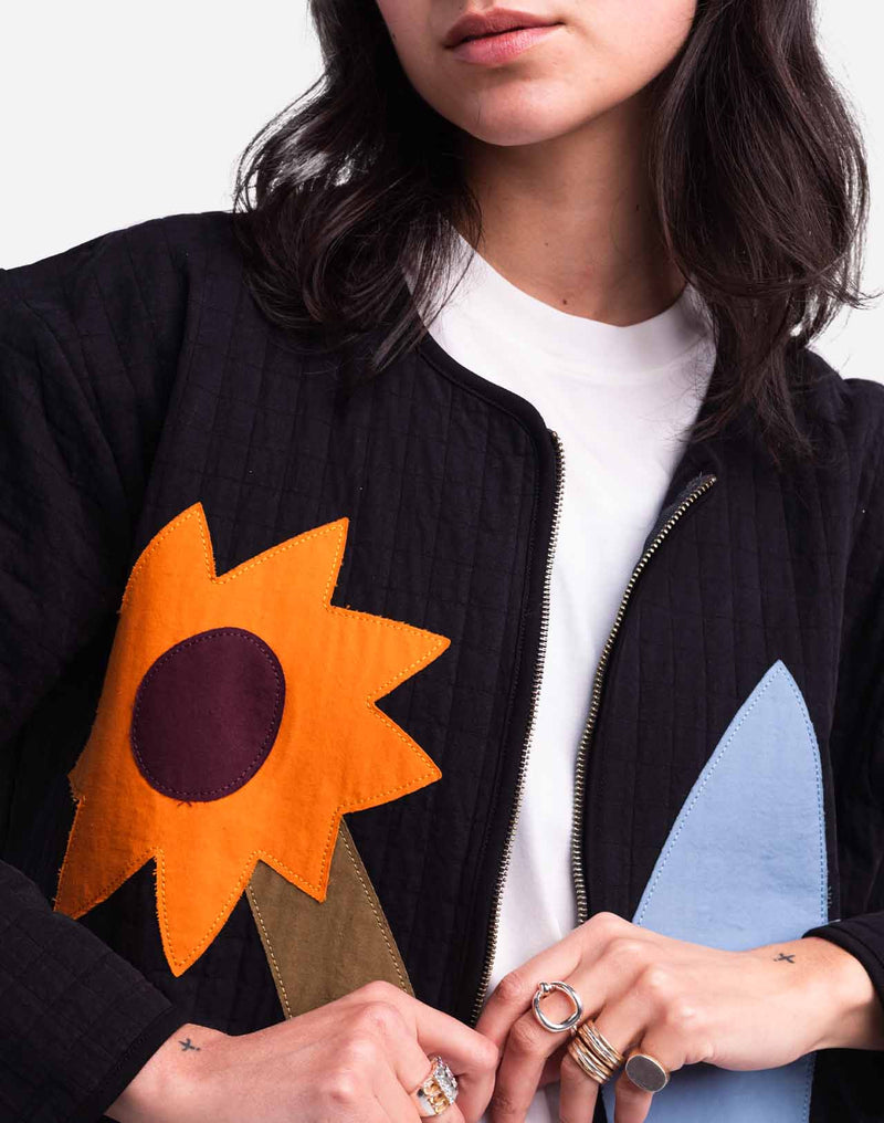 Sweat zippé Ostara noir carbone