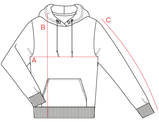 Guide des tailles sweat Hoodie 26