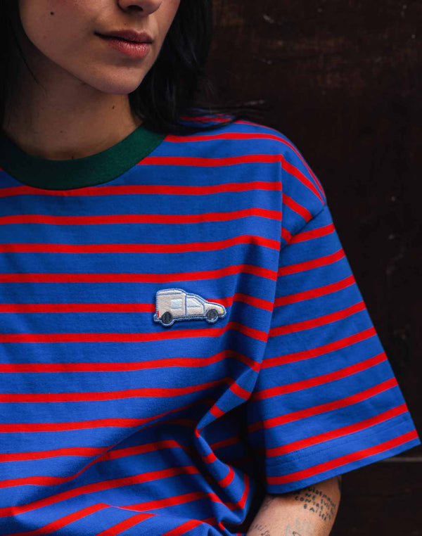 T-shirt ample Bagnole rayé