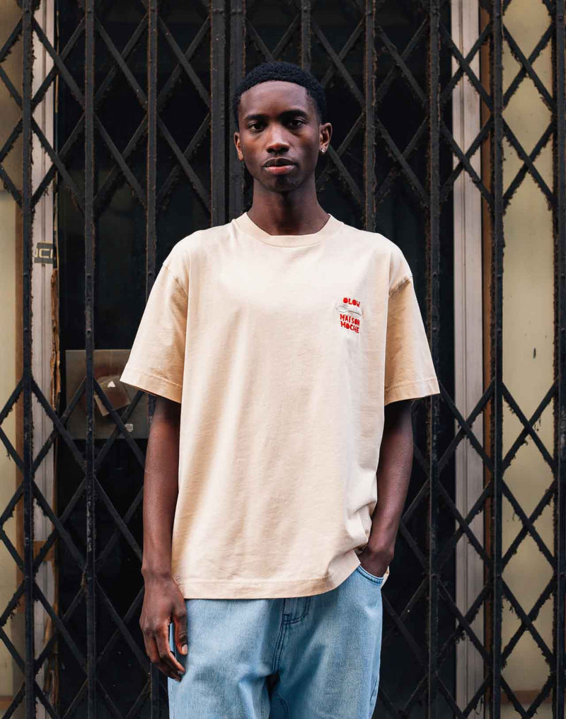 T-shirt ample Bonjour crème