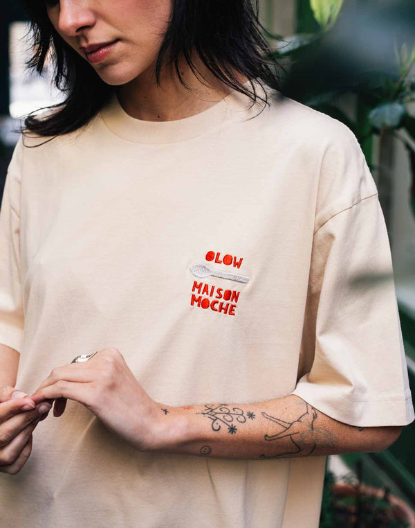 T-shirt ample Bonjour crème