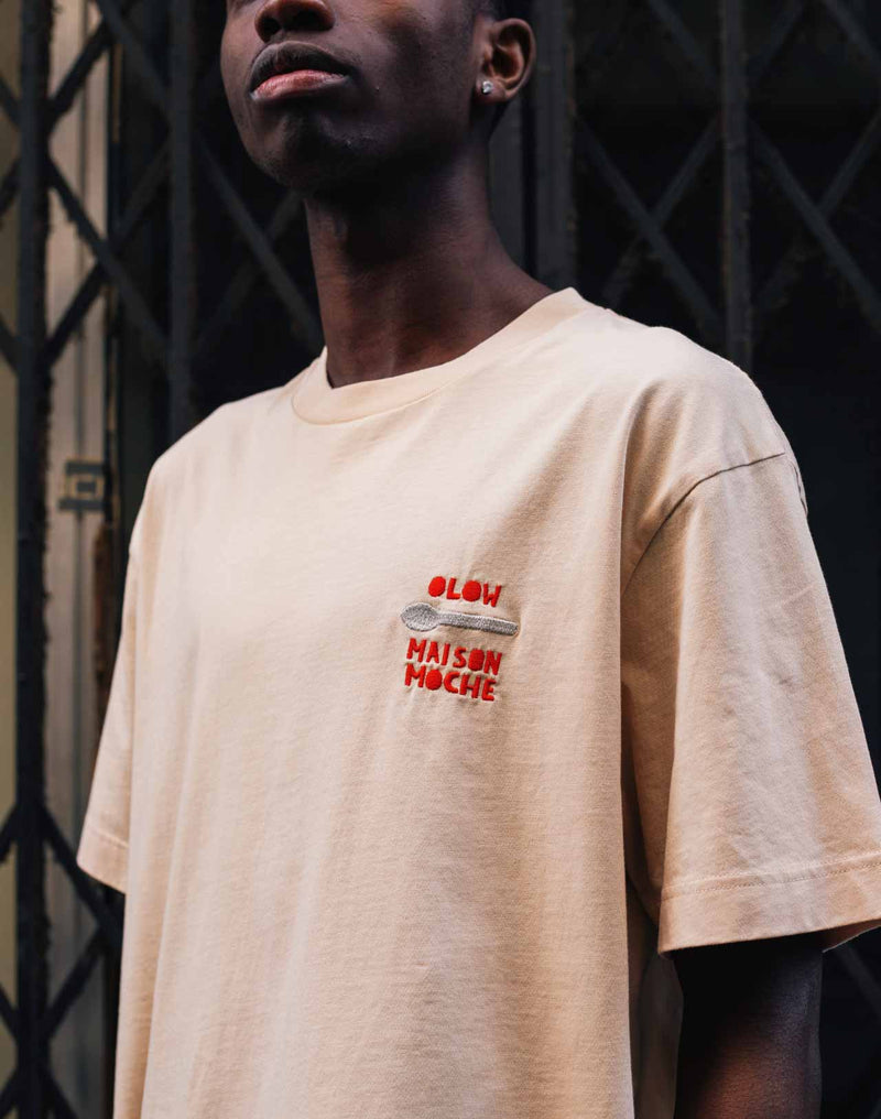 T-shirt ample Bonjour crème