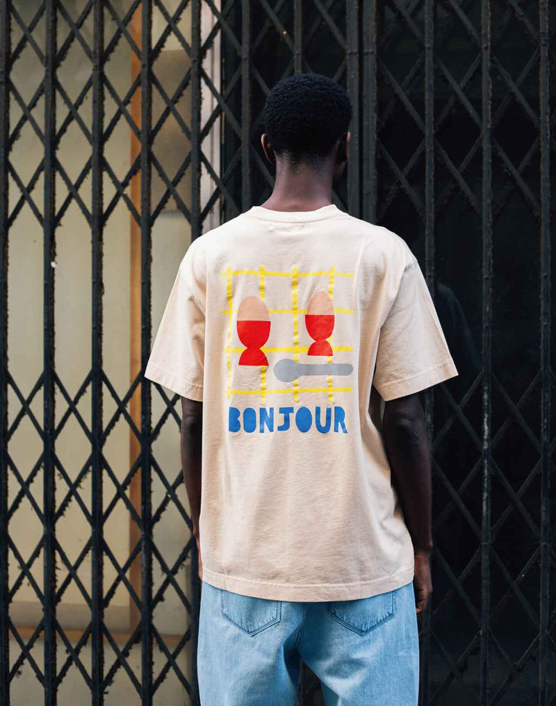 T-shirt ample Bonjour crème