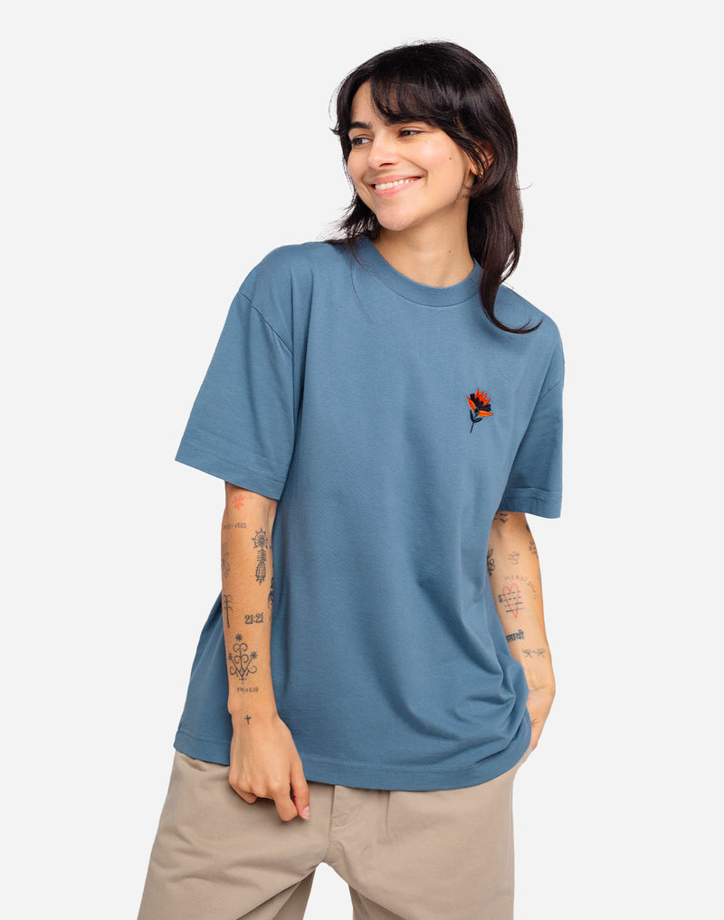 T-shirt ample Brière bleu acier
