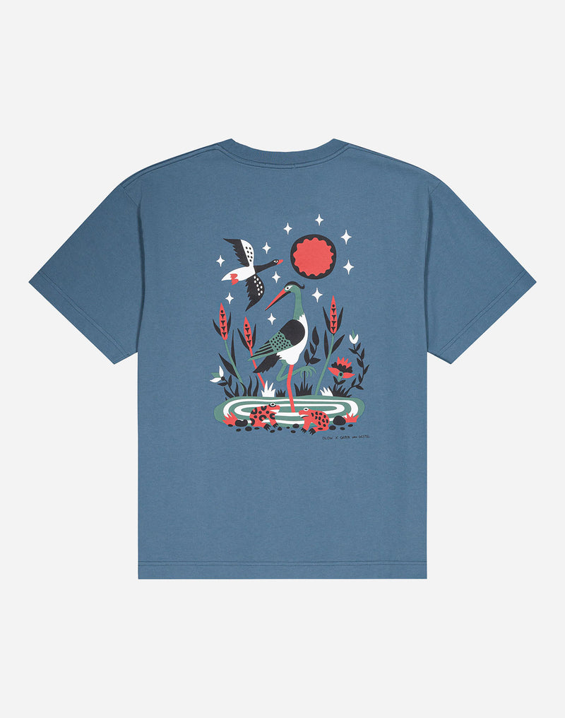 T-shirt ample Brière bleu acier