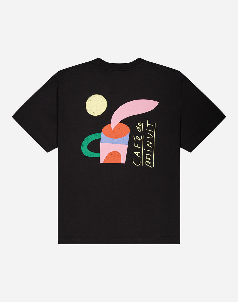 T-shirt ample Café de minuit noir carbone