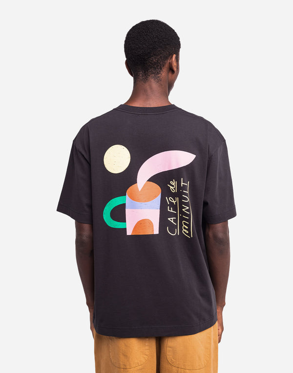 T-shirt ample Café de minuit noir carbone