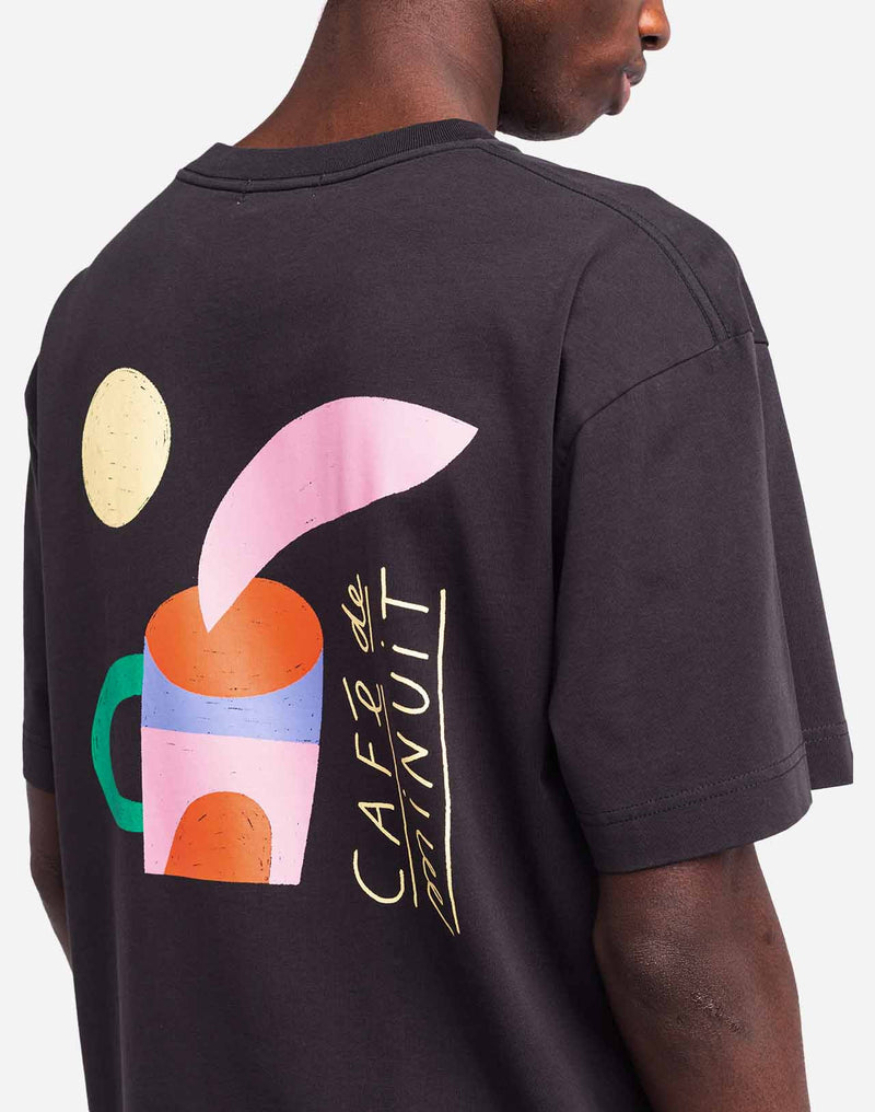 T-shirt ample Café de minuit noir carbone